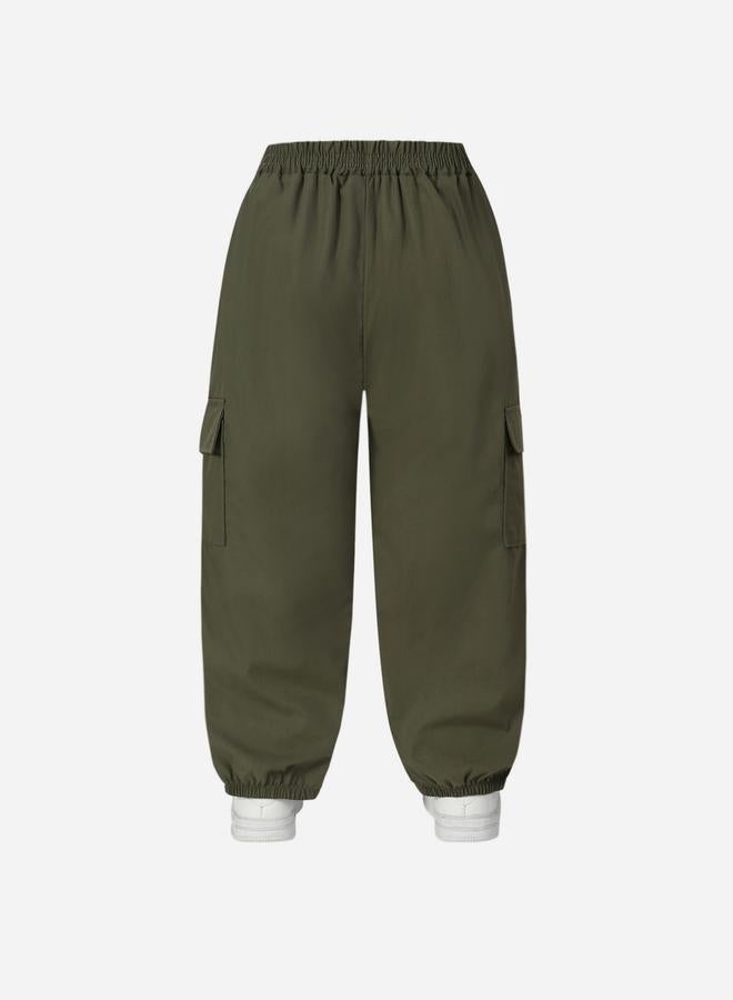 Take Two Girls Solid Elastic Waist Pocket Detail Pants - Image 1